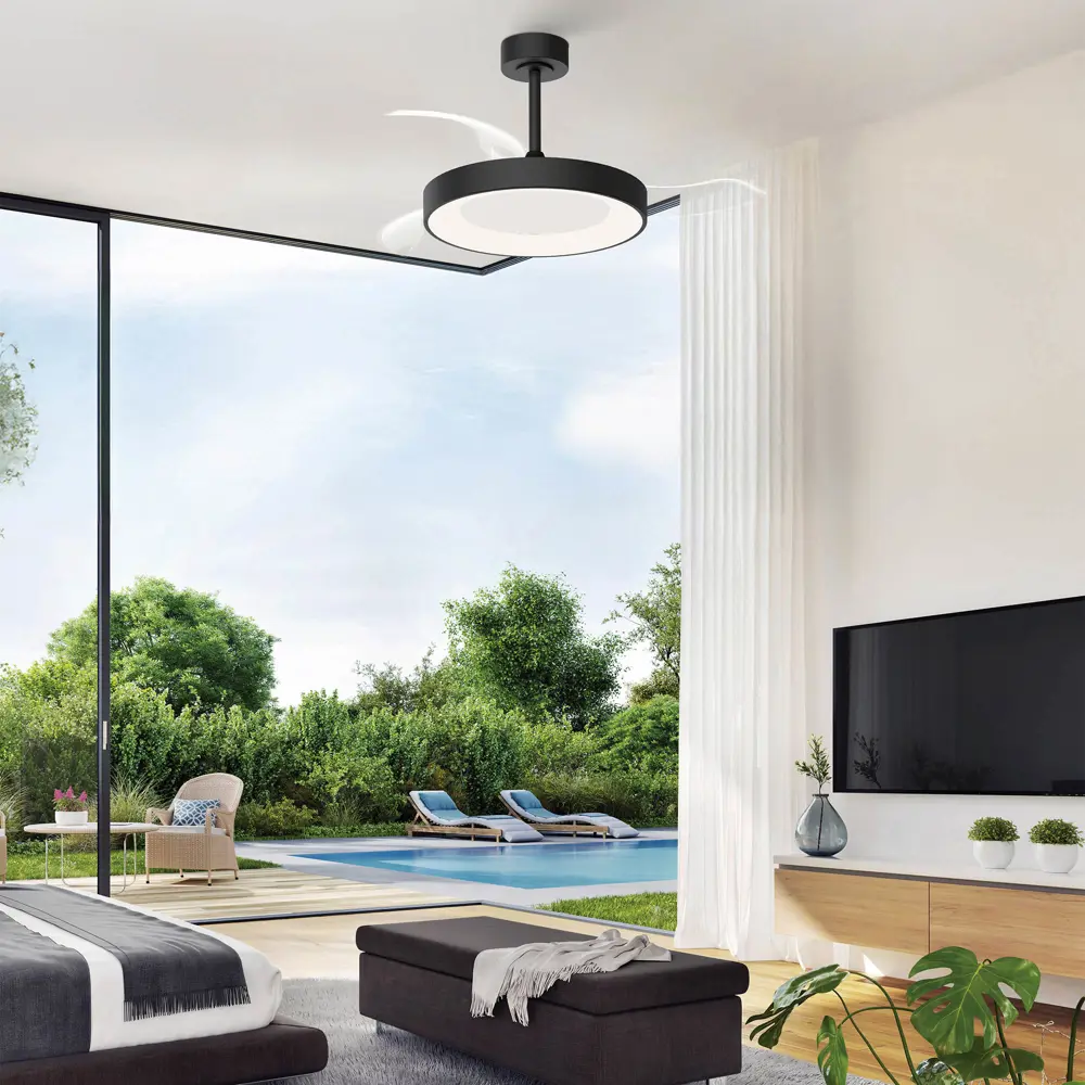 Фото 3 Люстра-вентилятор светодиодная Mantra 9064 с пультом 16 м² освещение от 13 до 20 м² вентиляция регулируемый белый свет цвет черный