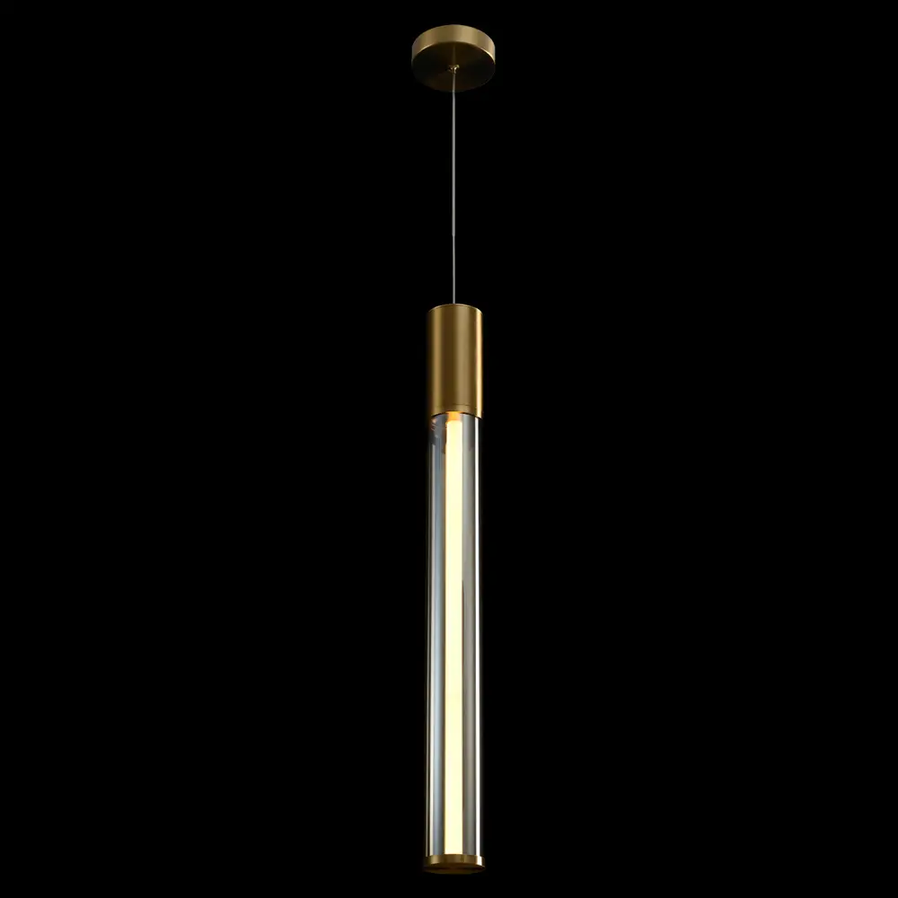 Фото 4 Светильник подвесной светодиодный Crystal lux Lineup sp11w brass 5 м² теплый белый свет цвет янтарный/латунь