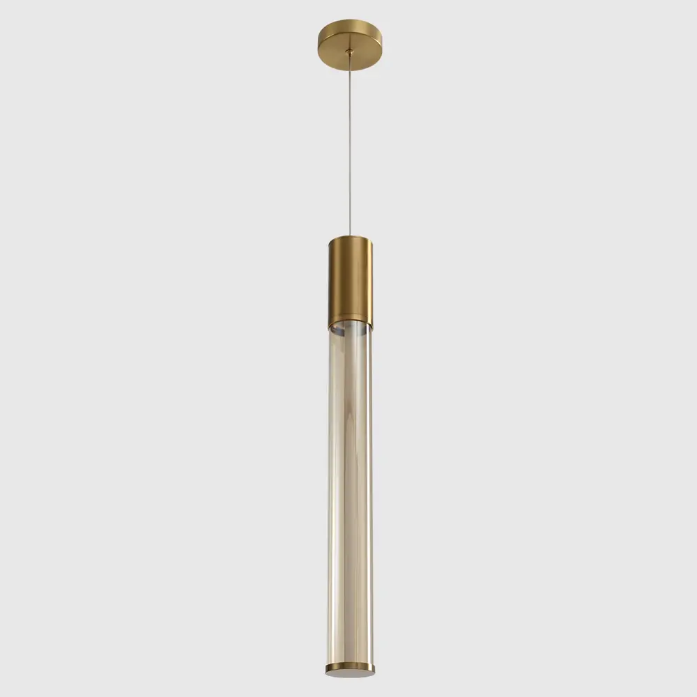 Фото 2 Светильник подвесной светодиодный Crystal lux Lineup sp11w brass 5 м² теплый белый свет цвет янтарный/латунь