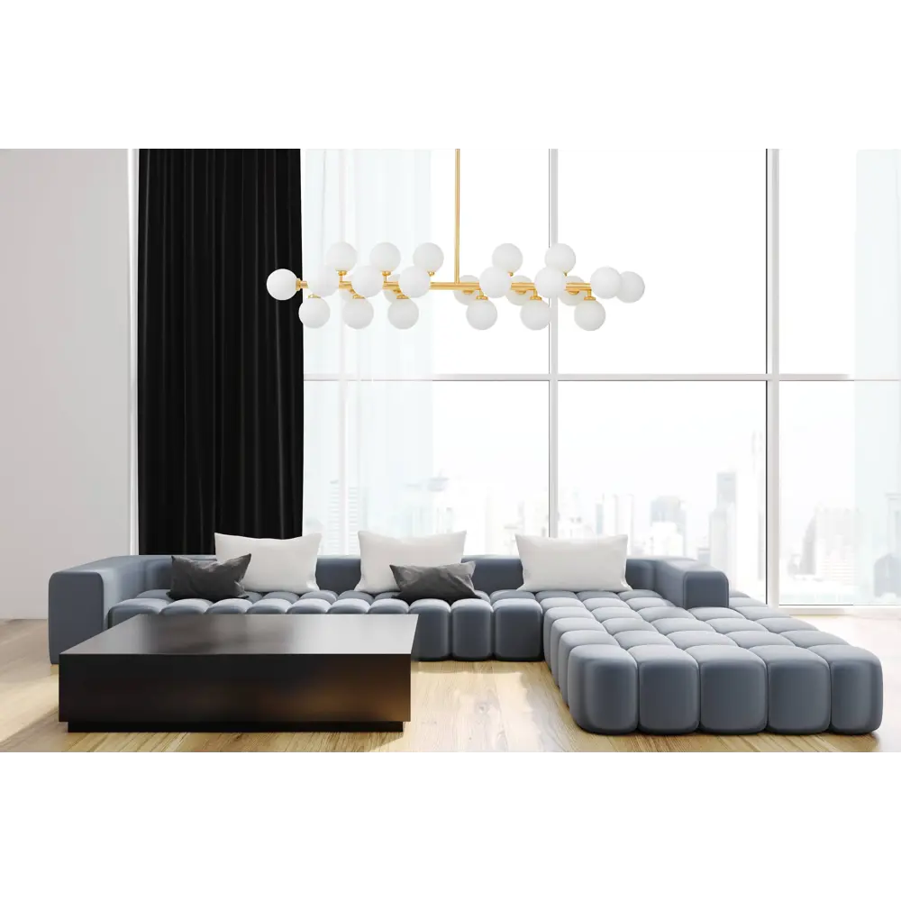 Фото 3 Люстра на штанге Lumina deco Marsiada Lmd_ldp_6033-24_gd 24 лампы 32 м² цвет белый/золотой Фото 3 Люстра на штанге Lumina deco Marsiada Lmd_ldp_6033-24_gd 24 лампы 32 м² цвет белый/золотой