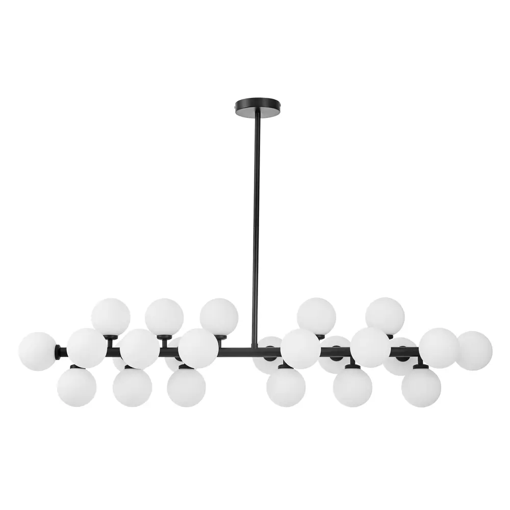 Фото Люстра на штанге Lumina deco Marsiada Lmd_ldp_6033-24_bk 24 лампы 32 м² цвет белый/черный Фото Люстра на штанге Lumina deco Marsiada Lmd_ldp_6033-24_bk 24 лампы 32 м² цвет белый/черный