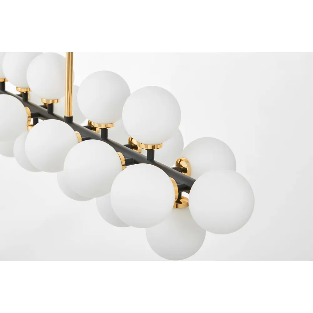 Фото 5 Люстра на штанге Lumina deco Marsiada Lmd_ldp_6033-24_bk_gd 24 лампы 32 м² цвет белый/черный/золотой