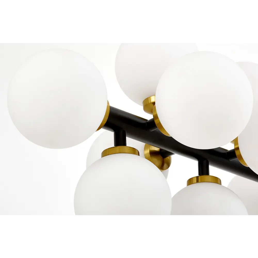 Фото 3 Люстра на штанге Lumina deco Marsiada Lmd_ldp_6033-16_bk_md 16 ламп 21 м² цвет белый/черный