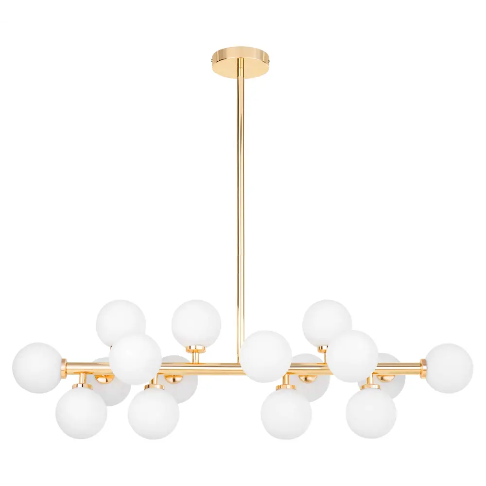 Фото Люстра на штанге Lumina deco Marsiada Lmd_ldp_6033-16_gd 16 ламп 21 м² цвет белый/золотой