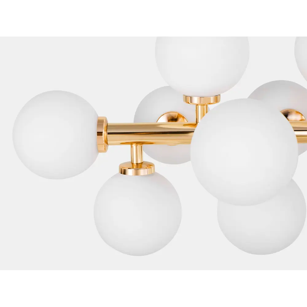 Фото 10 Люстра на штанге Lumina deco Marsiada Lmd_ldp_6033-16_gd 16 ламп 21 м² цвет белый/золотой