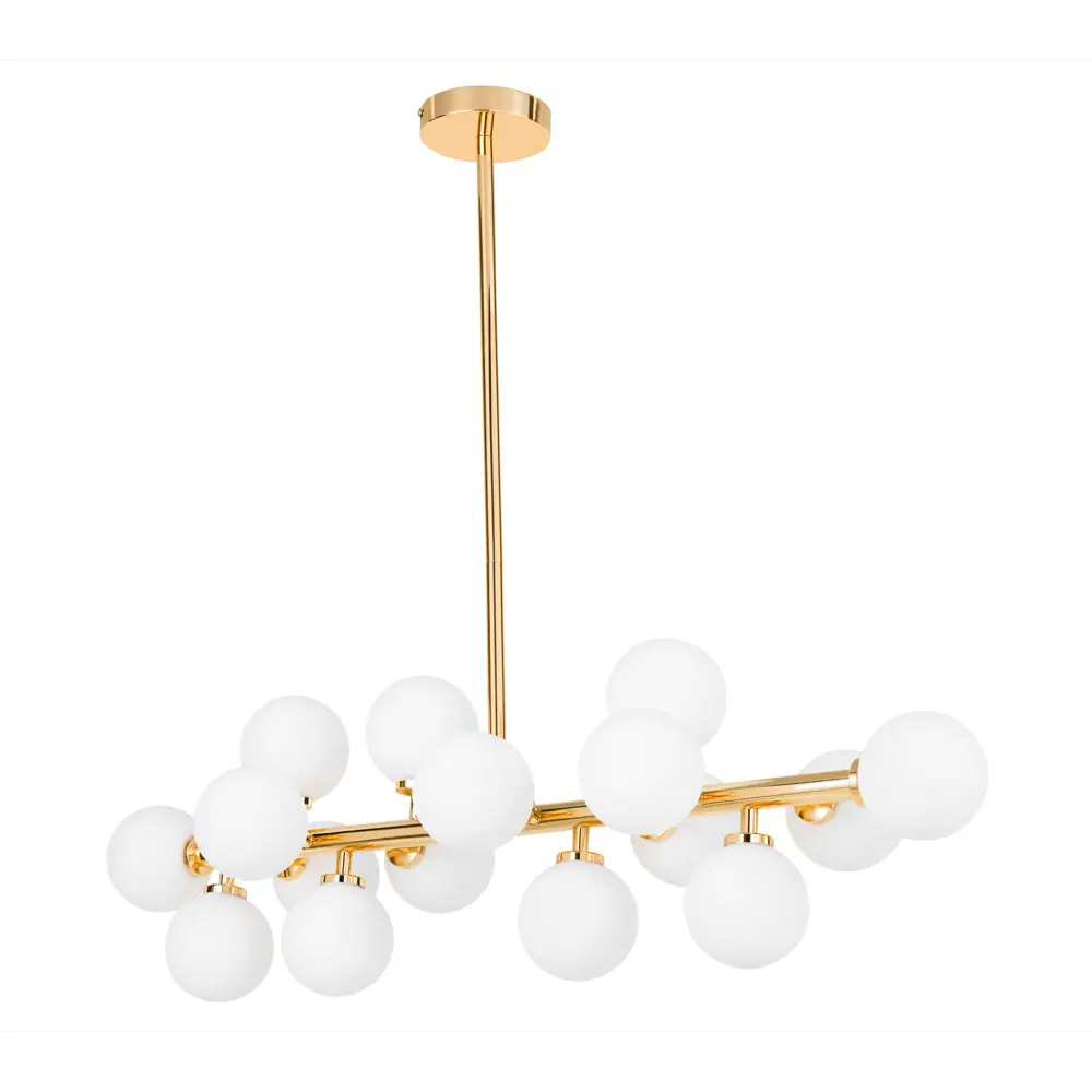 Фото 13 Люстра на штанге Lumina deco Marsiada Lmd_ldp_6033-16_gd 16 ламп 21 м² цвет белый/золотой
