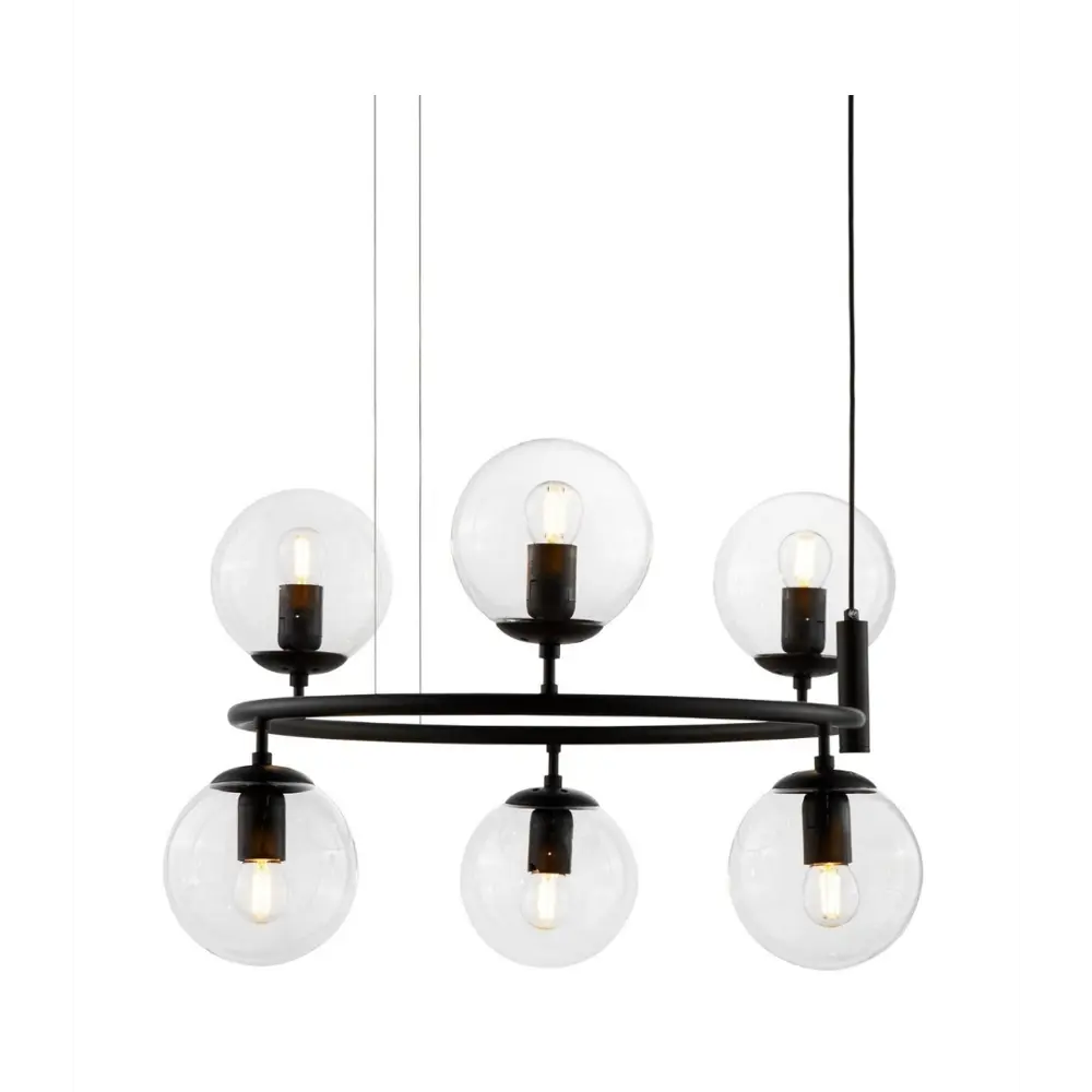 Фото Люстра подвесная Lumina deco Ceredo Lmd_ldp_6034-6_rnd_bk 6 ламп 15 м² цвет прозрачный/черный Фото Люстра подвесная Lumina deco Ceredo Lmd_ldp_6034-6_rnd_bk 6 ламп 15 м² цвет прозрачный/черный