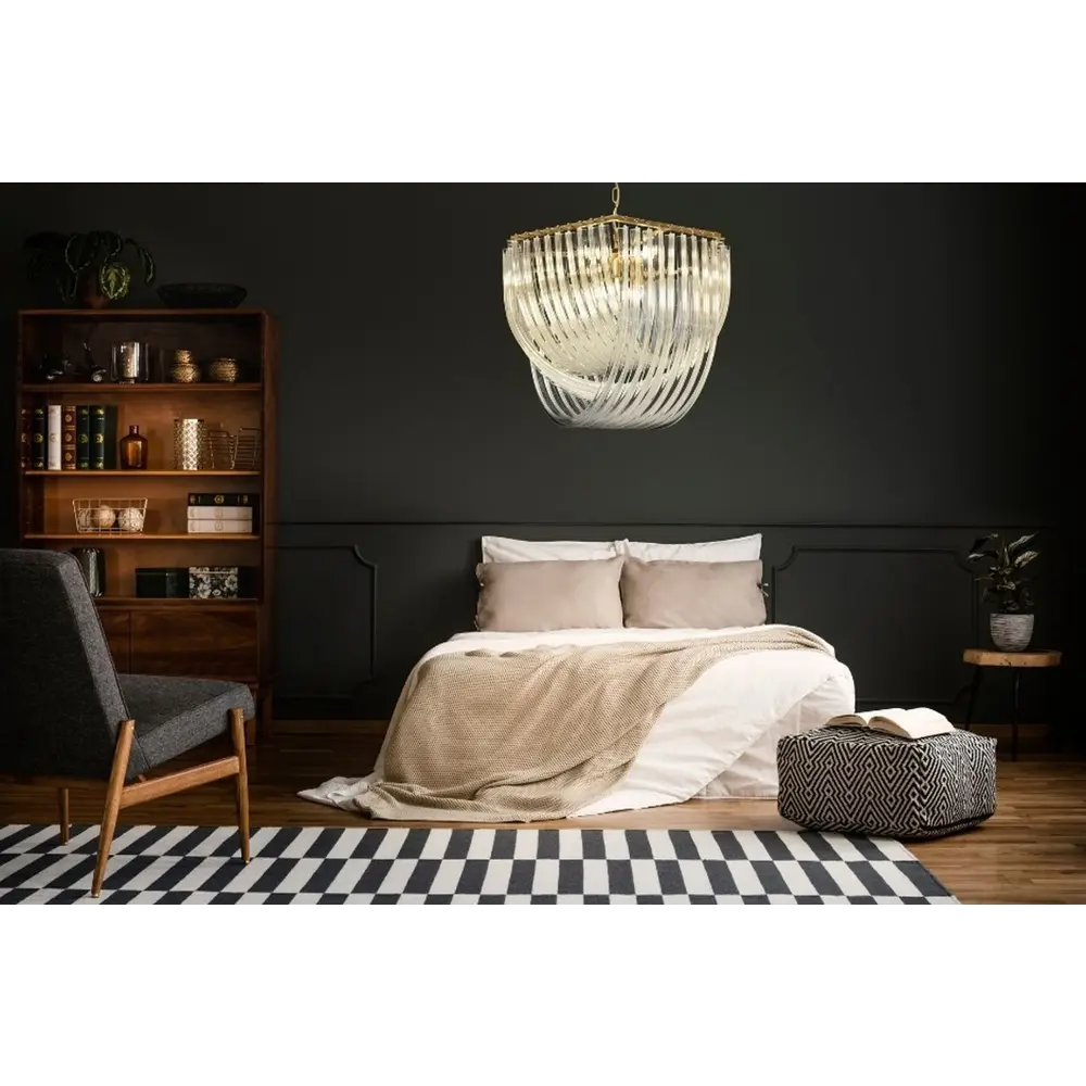 Фото 5 Люстра подвесная Lumina deco Weddini Lmd_ldp_6001-600_gd_cl 6 ламп 10 м² цвет бронза/прозрачный Фото 5 Люстра подвесная Lumina deco Weddini Lmd_ldp_6001-600_gd_cl 6 ламп 10 м² цвет бронза/прозрачный