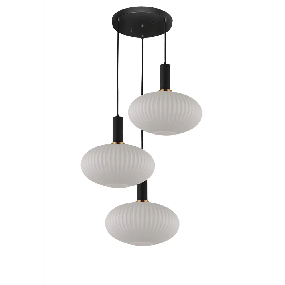 Фото Светильник подвесной Lumina deco Floril Lmd_ldp_1216-3_wt_bk 3 лампы 5 м² цвет белый/черный