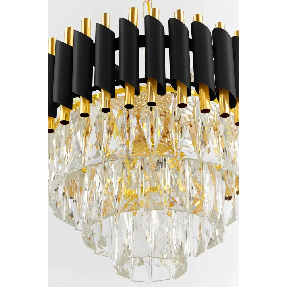 Фото 5 Люстра подвесная Lumina deco Funneli Lmd_ldp_6003-400_bk_f.gd 6 ламп 10 м² цвет прозрачный/черный/золотой Фото 5 Люстра подвесная Lumina deco Funneli Lmd_ldp_6003-400_bk_f.gd 6 ламп 10 м² цвет прозрачный/черный/золотой