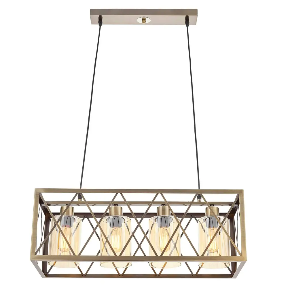 Фото 2 Люстра подвесная Lumina deco Nortis Lmd_ldp_11775-4 4 лампы 7 м² цвет бронза/янтарный Фото 2 Люстра подвесная Lumina deco Nortis Lmd_ldp_11775-4 4 лампы 7 м² цвет бронза/янтарный