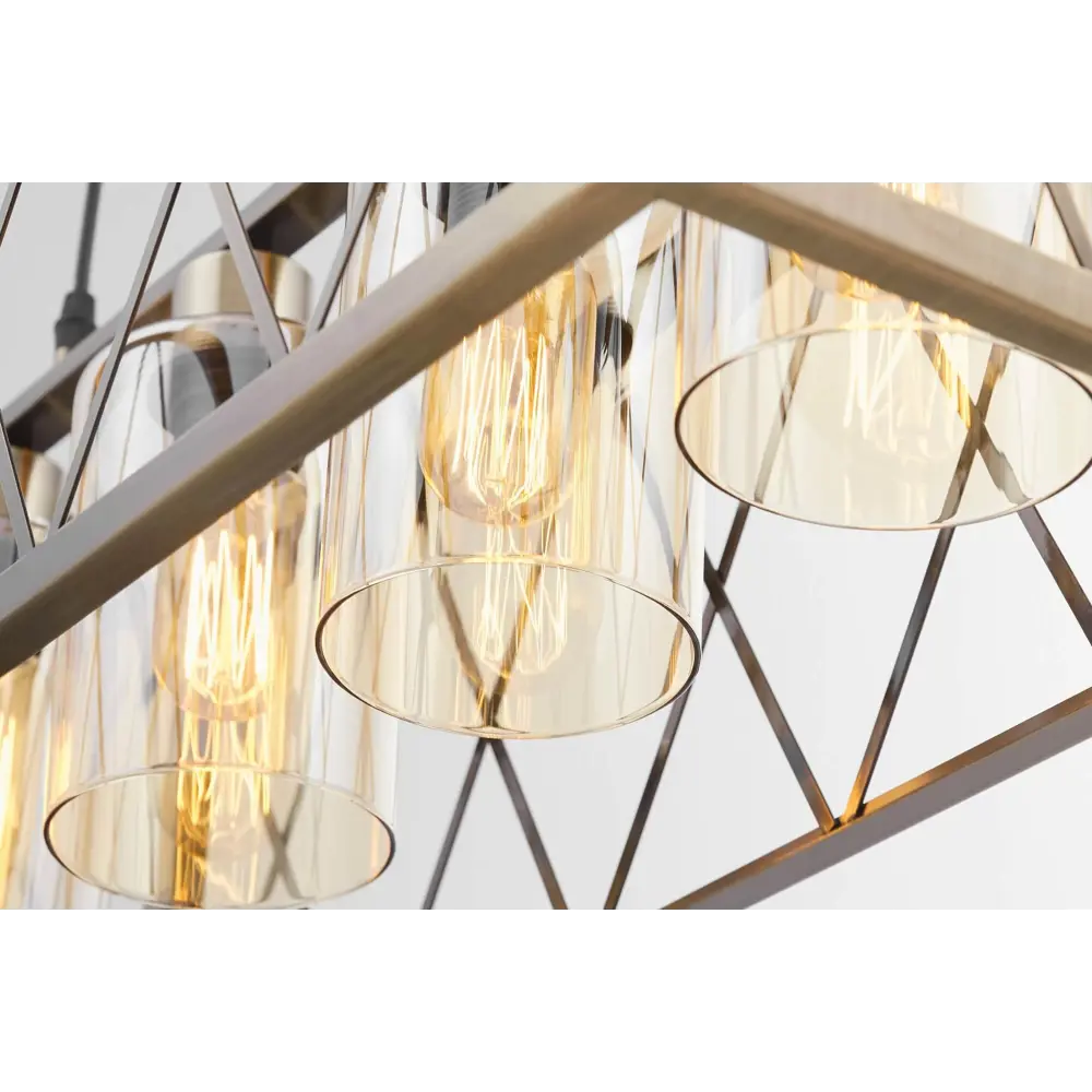 Фото 5 Люстра подвесная Lumina deco Nortis Lmd_ldp_11775-4 4 лампы 7 м² цвет бронза/янтарный Фото 5 Люстра подвесная Lumina deco Nortis Lmd_ldp_11775-4 4 лампы 7 м² цвет бронза/янтарный