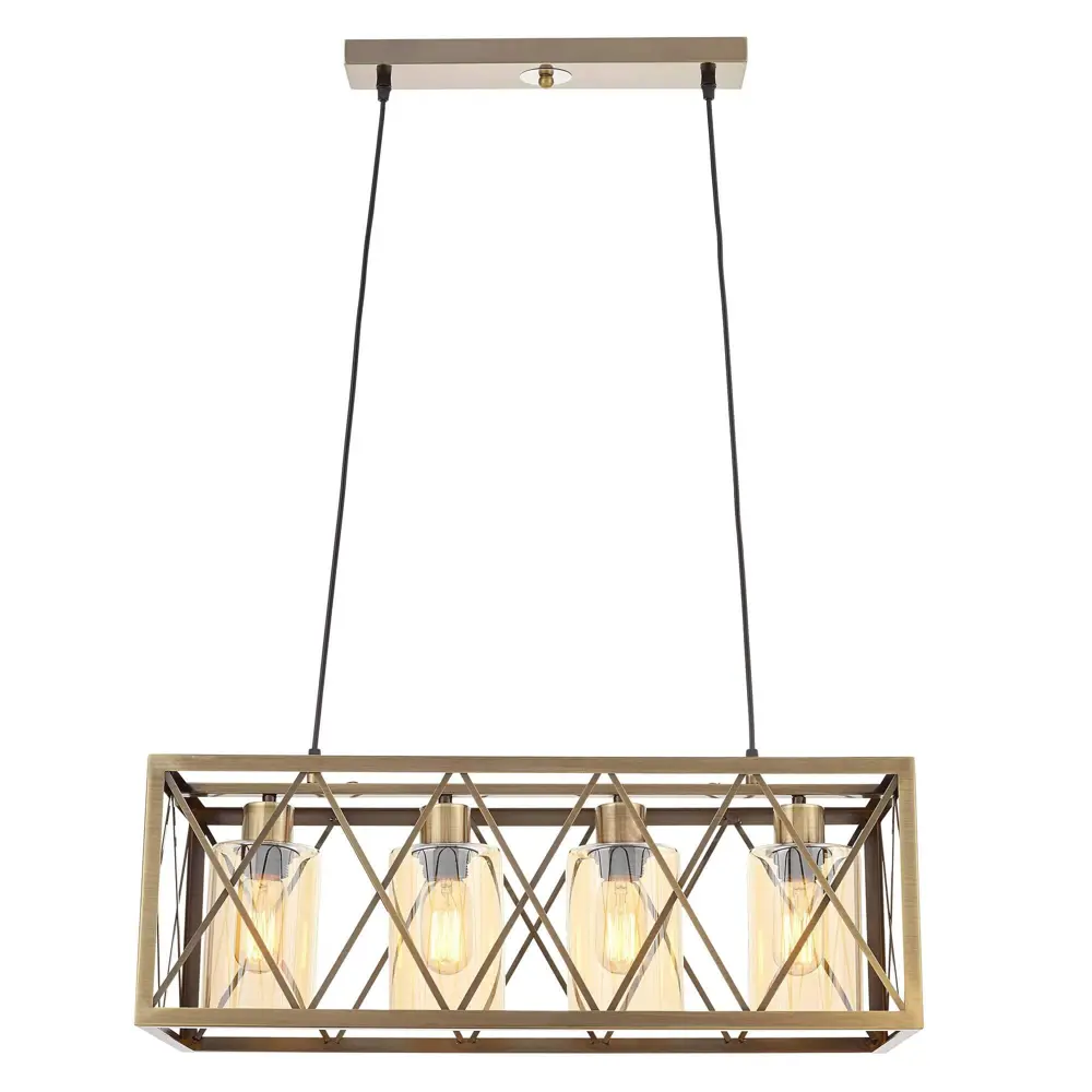 Фото Люстра подвесная Lumina deco Nortis Lmd_ldp_11775-4 4 лампы 7 м² цвет бронза/янтарный Фото Люстра подвесная Lumina deco Nortis Lmd_ldp_11775-4 4 лампы 7 м² цвет бронза/янтарный