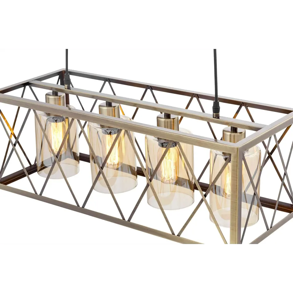 Фото 6 Люстра подвесная Lumina deco Nortis Lmd_ldp_11775-4 4 лампы 7 м² цвет бронза/янтарный Фото 6 Люстра подвесная Lumina deco Nortis Lmd_ldp_11775-4 4 лампы 7 м² цвет бронза/янтарный