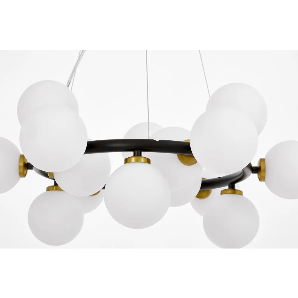 Фото 3 Люстра подвесная Lumina deco Marsiada Lmd_ldp_6033-15_bk_md 15 ламп 20 м² цвет белый/черный