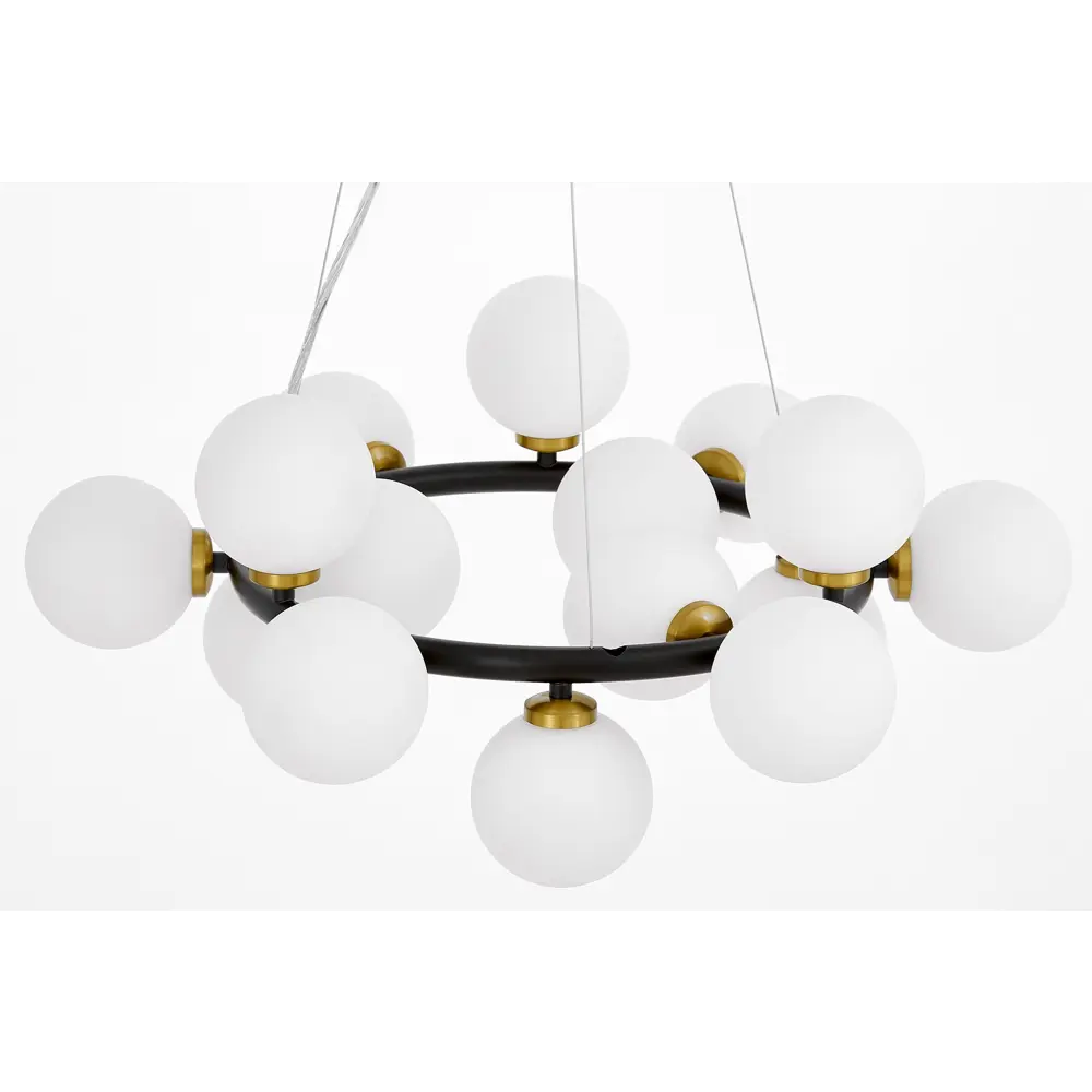 Фото 6 Люстра подвесная Lumina deco Marsiada Lmd_ldp_6033-15_bk_md 15 ламп 20 м² цвет белый/черный