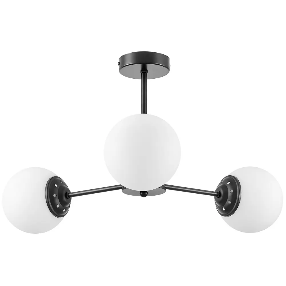 Фото Люстра на штанге Lampit Fino Lam_tp_2003-3_bk 3 лампы 5 м² цвет белый/черный Фото Люстра на штанге Lampit Fino Lam_tp_2003-3_bk 3 лампы 5 м² цвет белый/черный