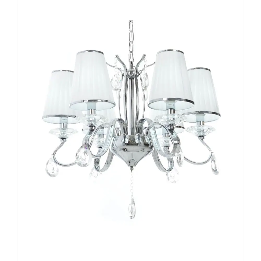 Фото 2 Люстра подвесная Lumina deco Finezzia Lmd_ldp_9267-6_chr 8 ламп 10 м² цвет хром/белый Фото 2 Люстра подвесная Lumina deco Finezzia Lmd_ldp_9267-6_chr 8 ламп 10 м² цвет хром/белый