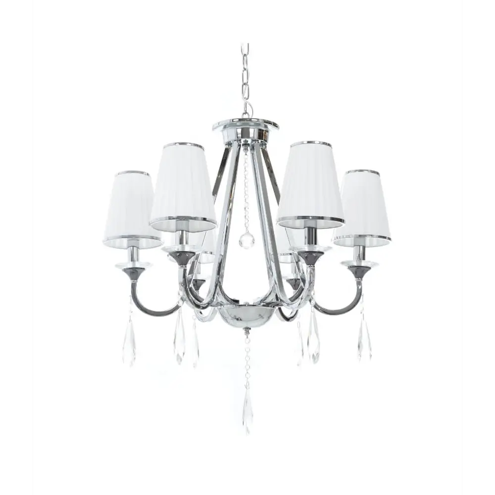 Фото 4 Люстра подвесная Lumina deco Milesia Lmd_ldp_8926-6_wt_chr 6 ламп 10 м² цвет хром/белый Фото 4 Люстра подвесная Lumina deco Milesia Lmd_ldp_8926-6_wt_chr 6 ламп 10 м² цвет хром/белый