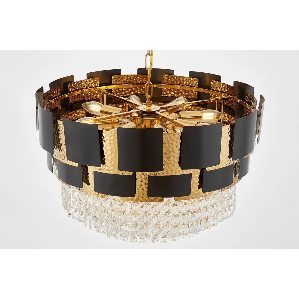 Фото 3 Люстра подвесная Lumina deco Molina Lmd_ldp_7045-600_bk_gd 12 ламп 19 м² цвет черный/золотой