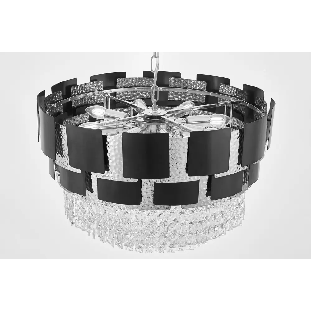 Фото 3 Люстра подвесная Lumina deco Molina Lmd_ldp_7045-600_bk_chr 12 ламп 19 м² цвет хром/черный