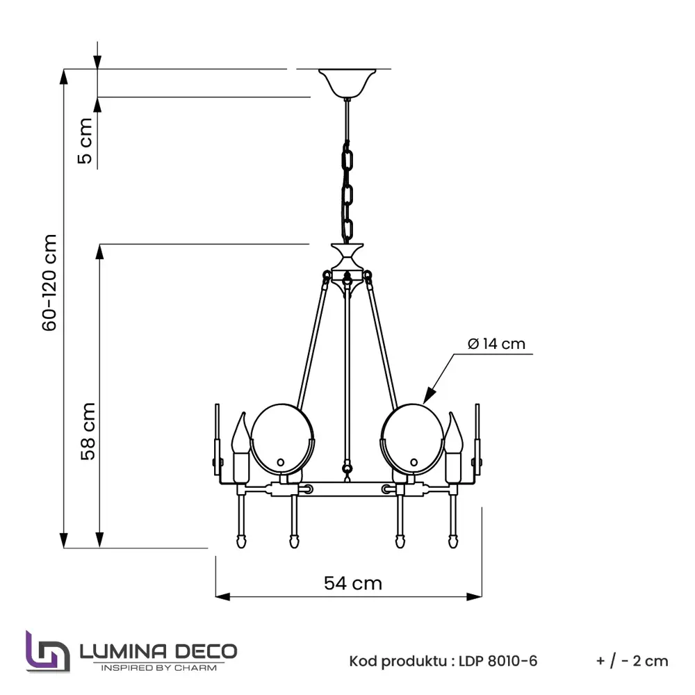 Фото 5 Люстра подвесная Lumina deco Montego Lmd_ldp_8010-6_f.gd 6 ламп 10 м² цвет белый/золотой