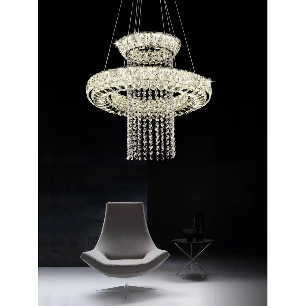 Фото 3 Люстра подвесная светодиодная Lumina deco Magica Lmd_ddp_6939 35 м² нейтральный белый свет цвет хром Фото 3 Люстра подвесная светодиодная Lumina deco Magica Lmd_ddp_6939 35 м² нейтральный белый свет цвет хром