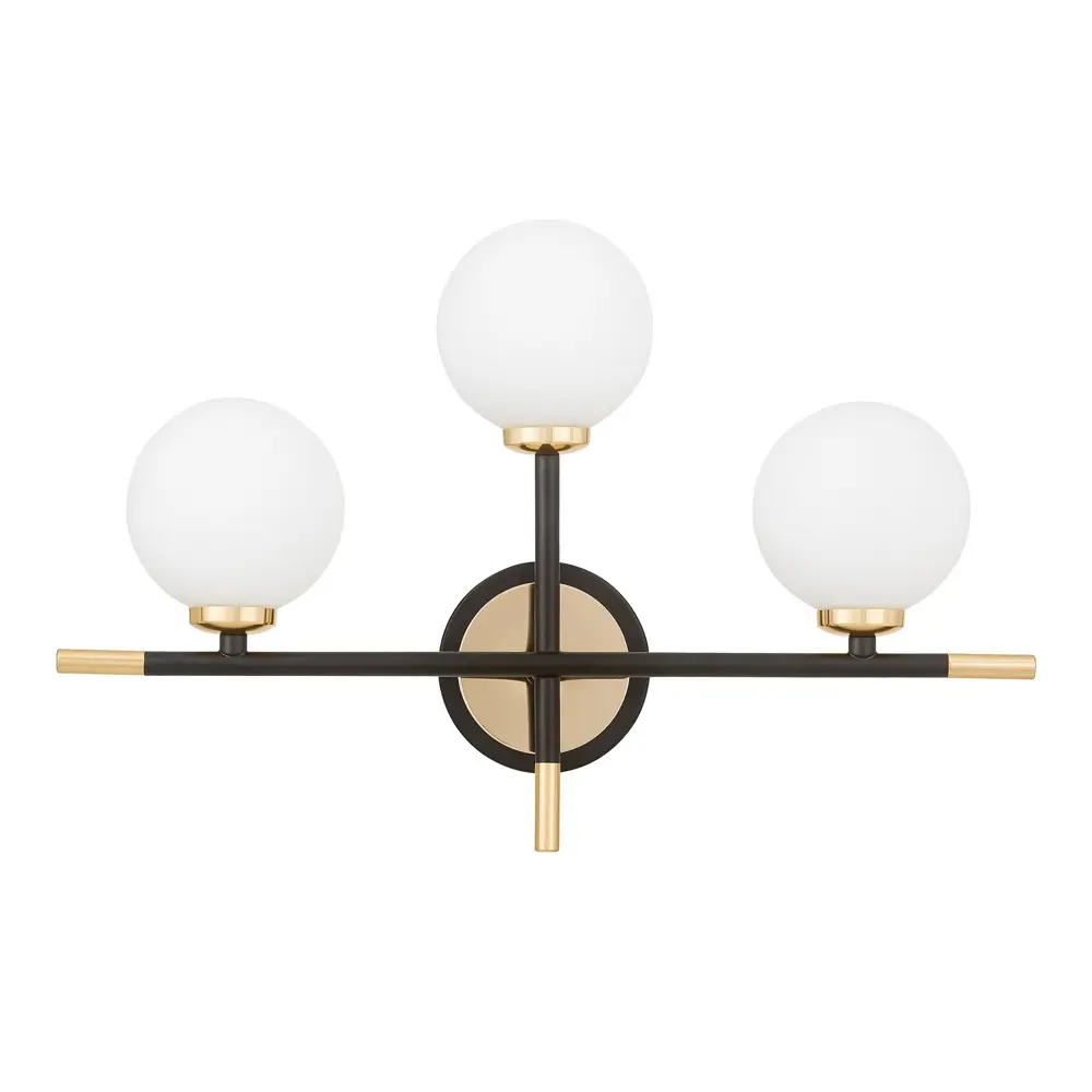 Фото Настенный светильник Lumina deco Marsiada Lmd_ldw_6033n-3_bk_f.gd цвет белый/черный/золотой