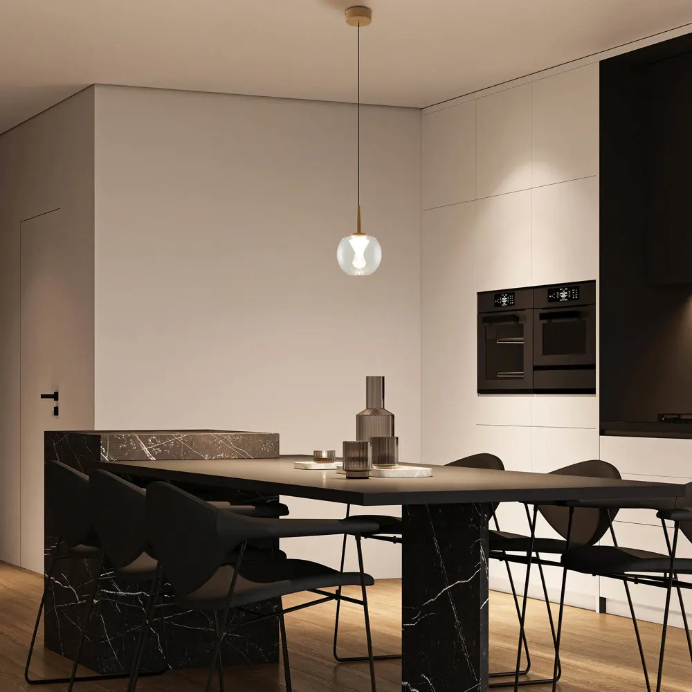 Фото 5 Светильник подвесной светодиодный Mantra Andromeda Mn_9078 2 м² теплый белый свет цвет прозрачный/золотой