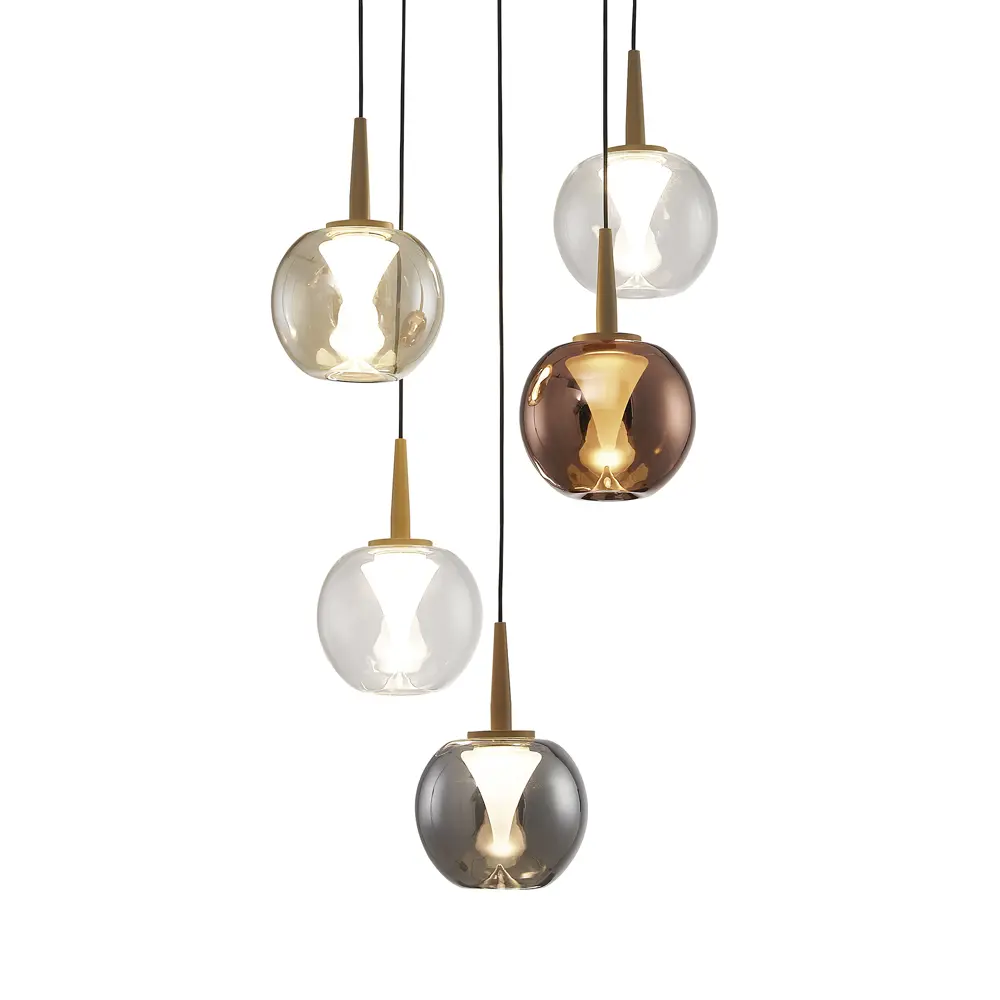 Фото 2 Люстра подвесная светодиодная Mantra Andromeda Mn_8932_5pl_8938-8941 8 м² теплый белый свет цвет прозрачный/золотой/бронзовый/медный