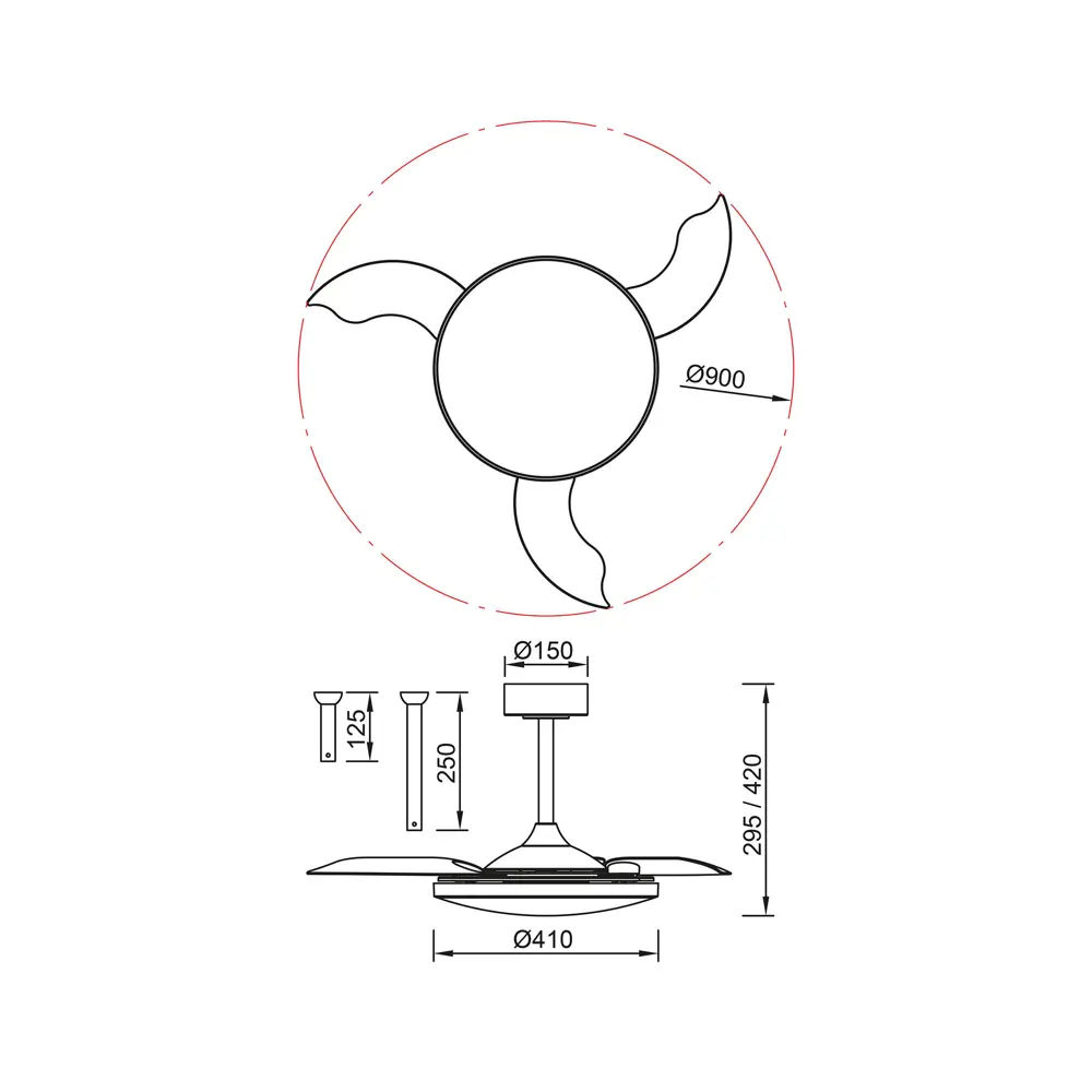 Фото 8 Люстра-вентилятор светодиодная Mantra Mn_9008 с пультом 16 м² освещение от 13 до 20 м² вентиляция регулируемый белый свет цвет белый Фото 8 Люстра-вентилятор светодиодная Mantra Mn_9008 с пультом 16 м² освещение от 13 до 20 м² вентиляция регулируемый белый свет цвет белый