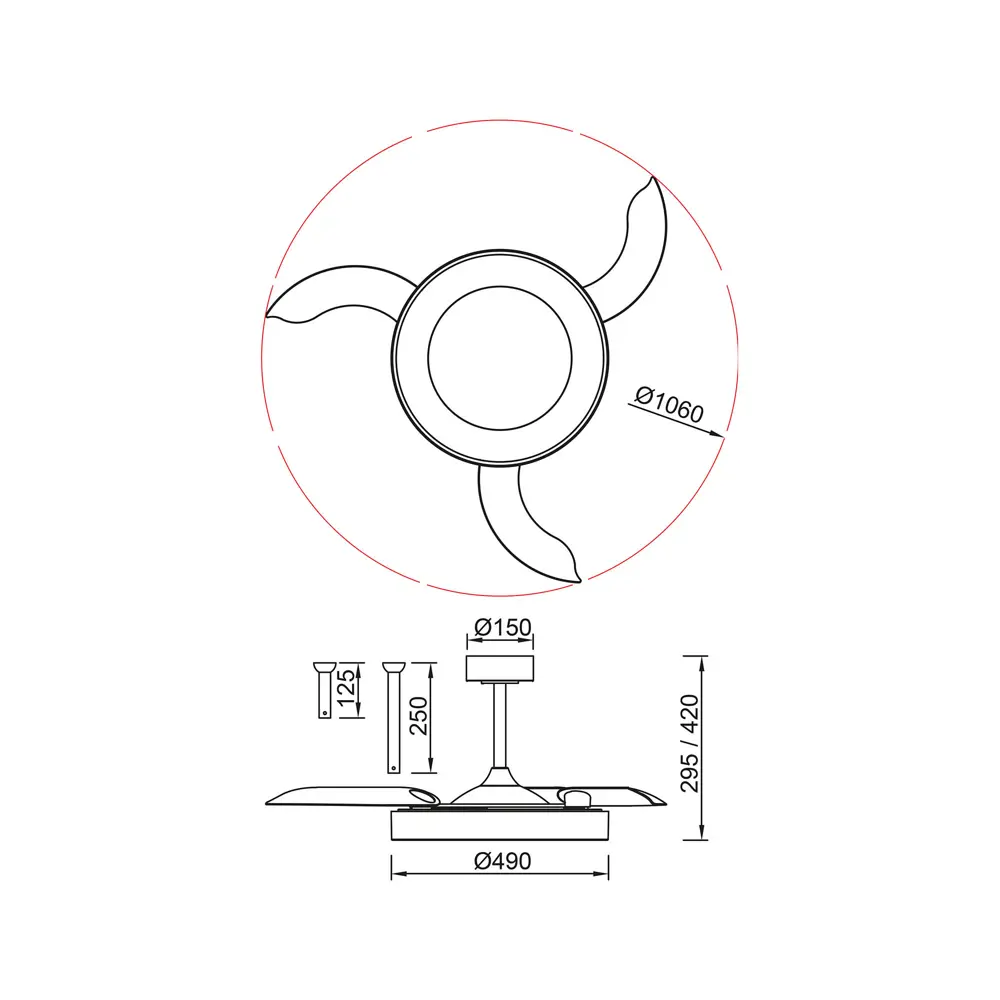 Фото 4 Люстра-вентилятор светодиодная Mantra Mn_9010 с пультом 18 м² освещение от 13 до 20 м² вентиляция регулируемый белый свет цвет белый Фото 4 Люстра-вентилятор светодиодная Mantra Mn_9010 с пультом 18 м² освещение от 13 до 20 м² вентиляция регулируемый белый свет цвет белый