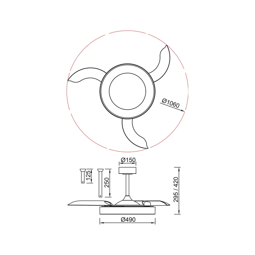 Фото 4 Люстра-вентилятор светодиодная Mantra Mn_9011 с пультом 18 м² освещение от 13 до 20 м² вентиляция регулируемый белый свет цвет белый Фото 4 Люстра-вентилятор светодиодная Mantra Mn_9011 с пультом 18 м² освещение от 13 до 20 м² вентиляция регулируемый белый свет цвет белый