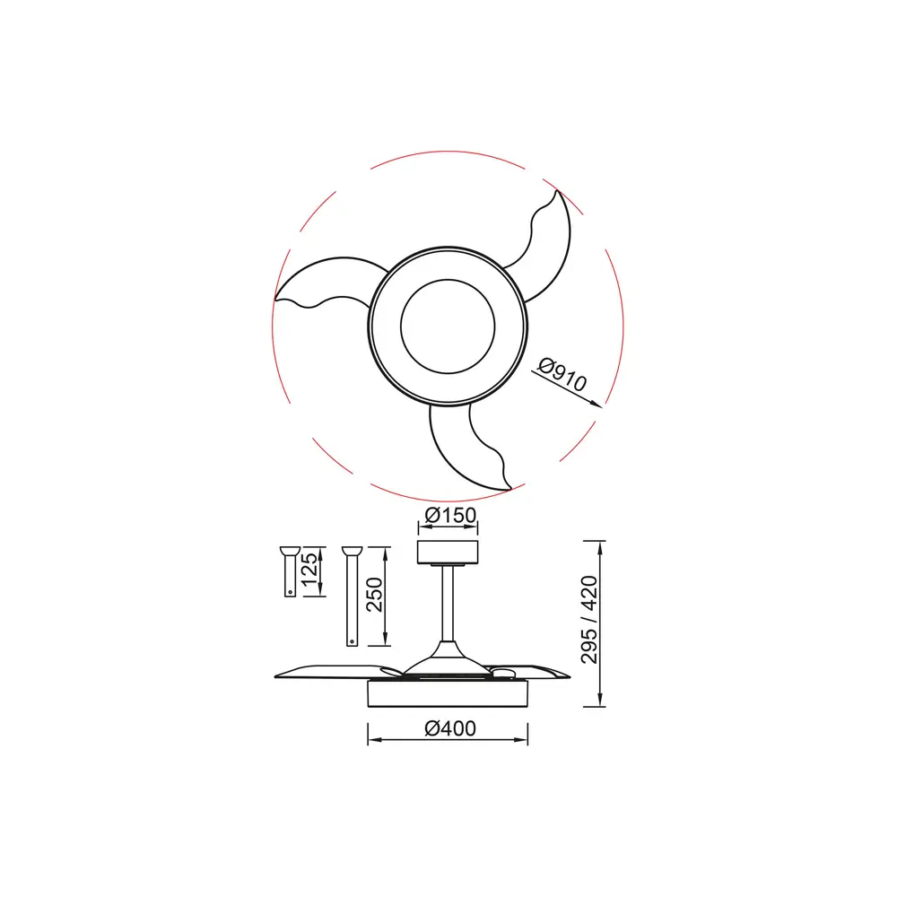 Фото 4 Люстра-вентилятор светодиодная Mantra Mn_9013 с пультом 16 м² освещение от 13 до 20 м² вентиляция регулируемый белый свет цвет белый Фото 4 Люстра-вентилятор светодиодная Mantra Mn_9013 с пультом 16 м² освещение от 13 до 20 м² вентиляция регулируемый белый свет цвет белый