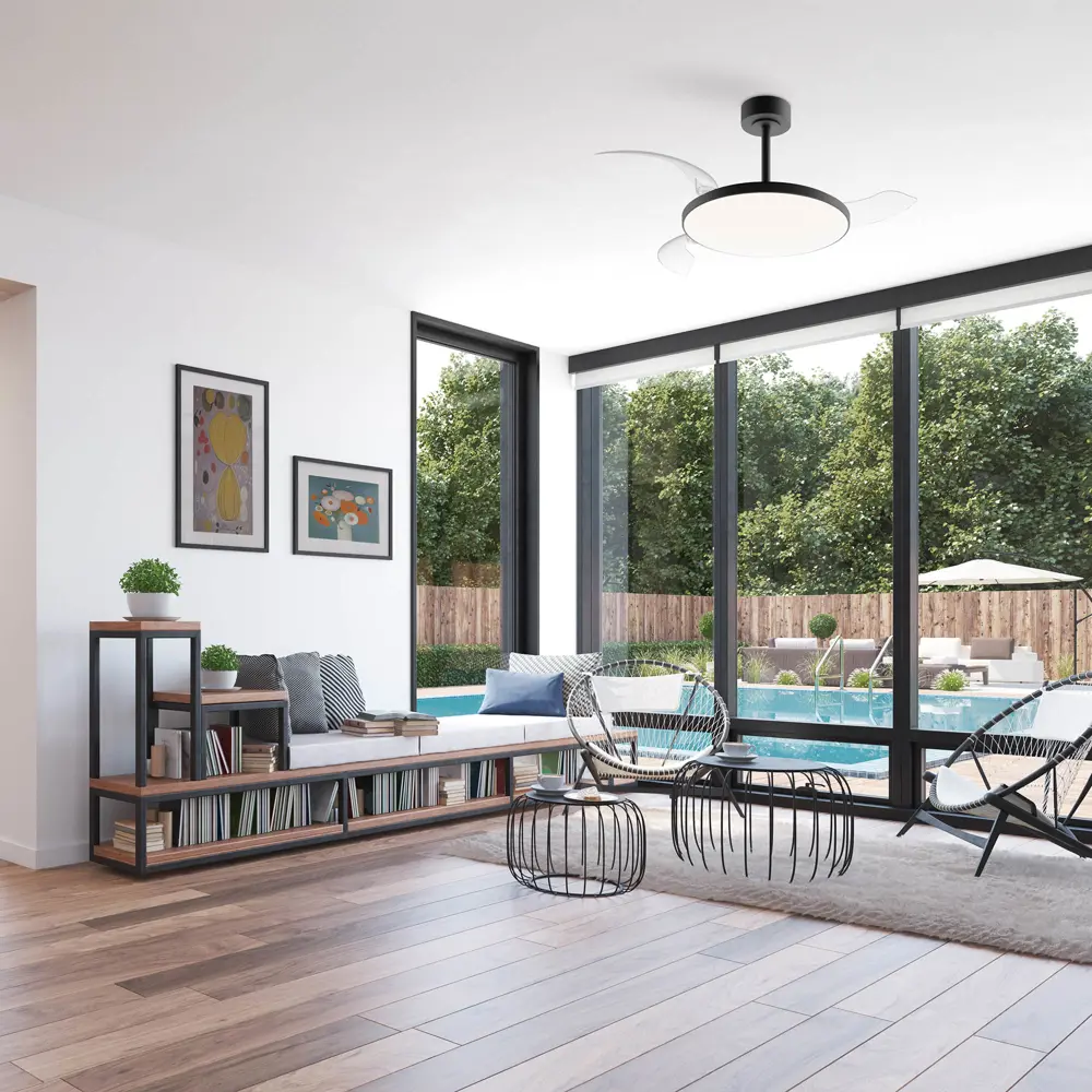 Фото 6 Люстра-вентилятор светодиодная Mantra Mn_9055 с пультом 18 м² освещение от 13 до 20 м² вентиляция регулируемый белый свет цвет черный