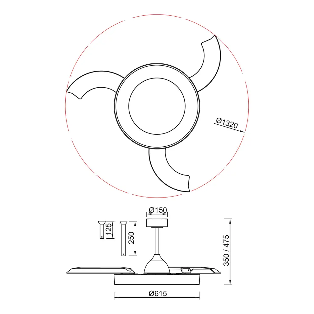 Фото 4 Люстра-вентилятор светодиодная Mantra Mn_9058 с пультом 14 м² освещение от 13 до 20 м² вентиляция регулируемый белый свет цвет белый