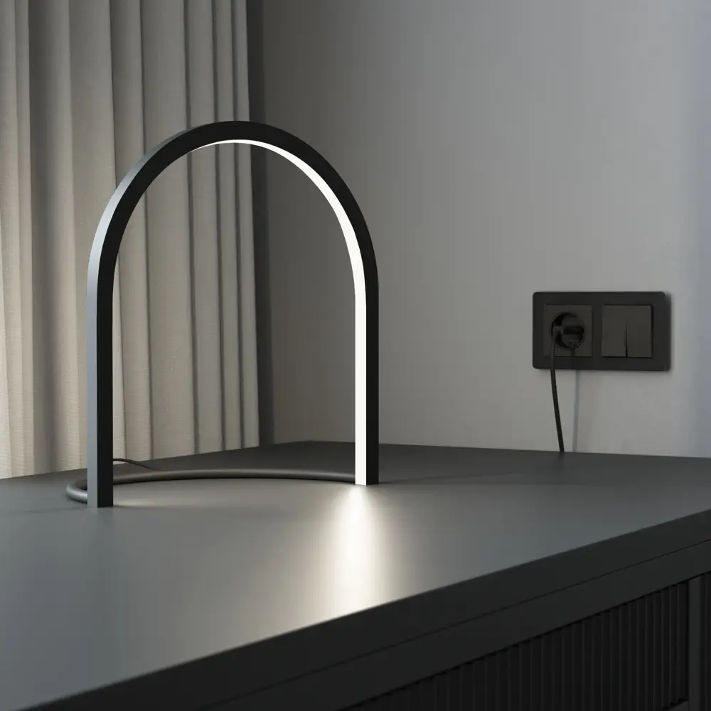 Фото 2 Настольная лампа светодиодная Eurosvet Over A071222 теплый белый свет цвет черный