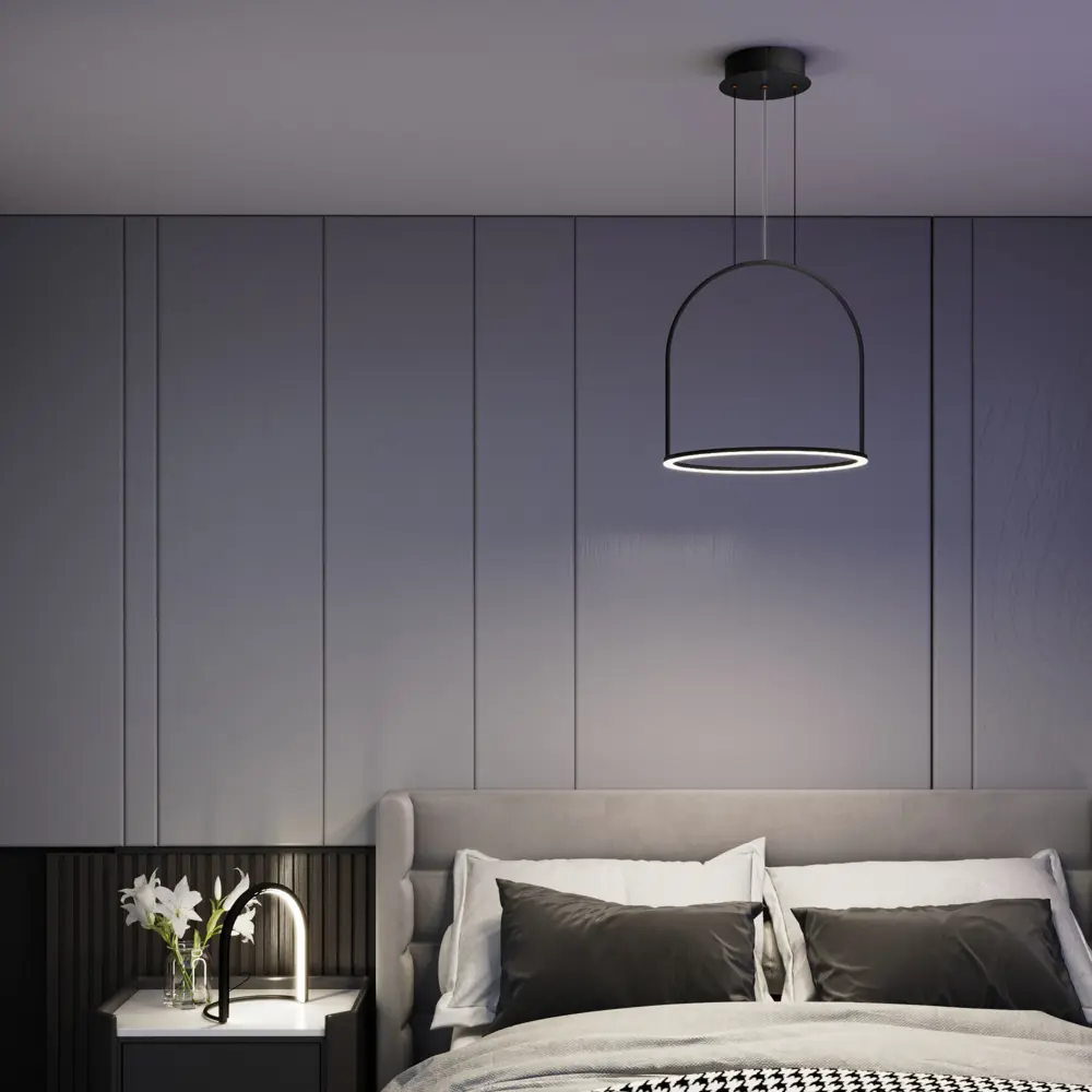 Фото 3 Настольная лампа светодиодная Eurosvet Over A071222 теплый белый свет цвет черный