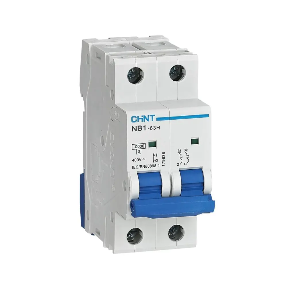 Фото Автоматический выключатель Chint NB1-63H 2P C6 А 10 кА 179821