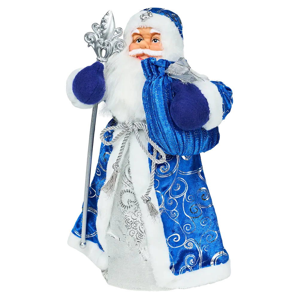 Фото 2 Фигура декоративная KREAFORTA Дед Мороз 40 см синий