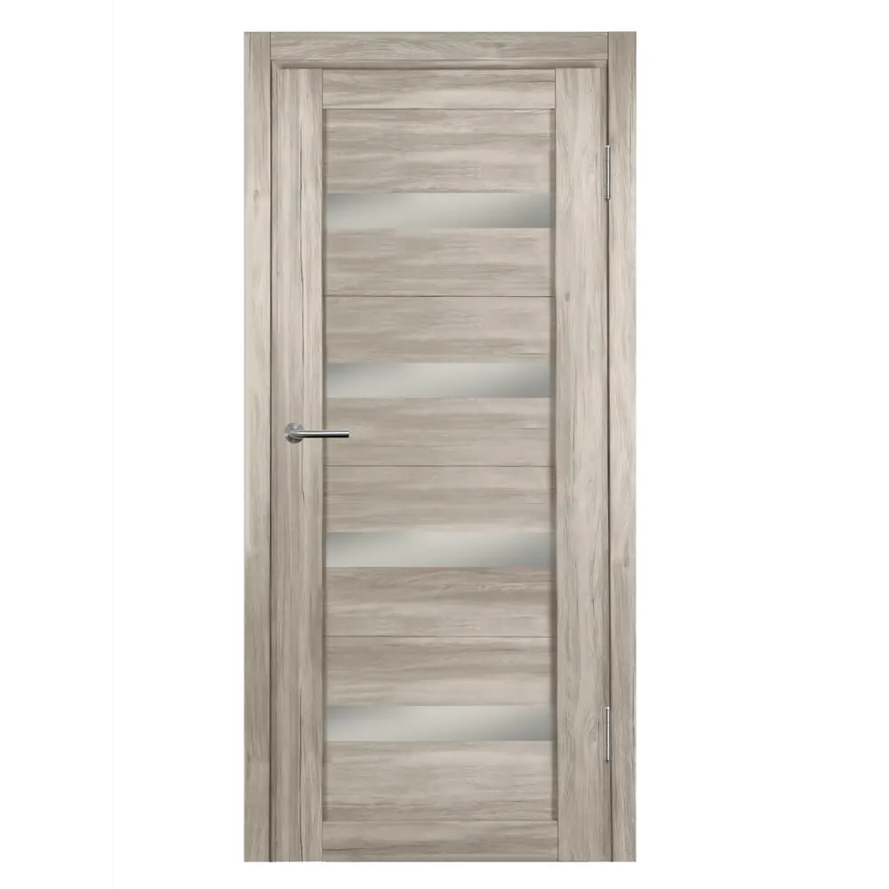 Фото 2 Дверь межкомнатная глухая Корса 90x200 см ПВХ цвет санремо светлый с замком и петлями