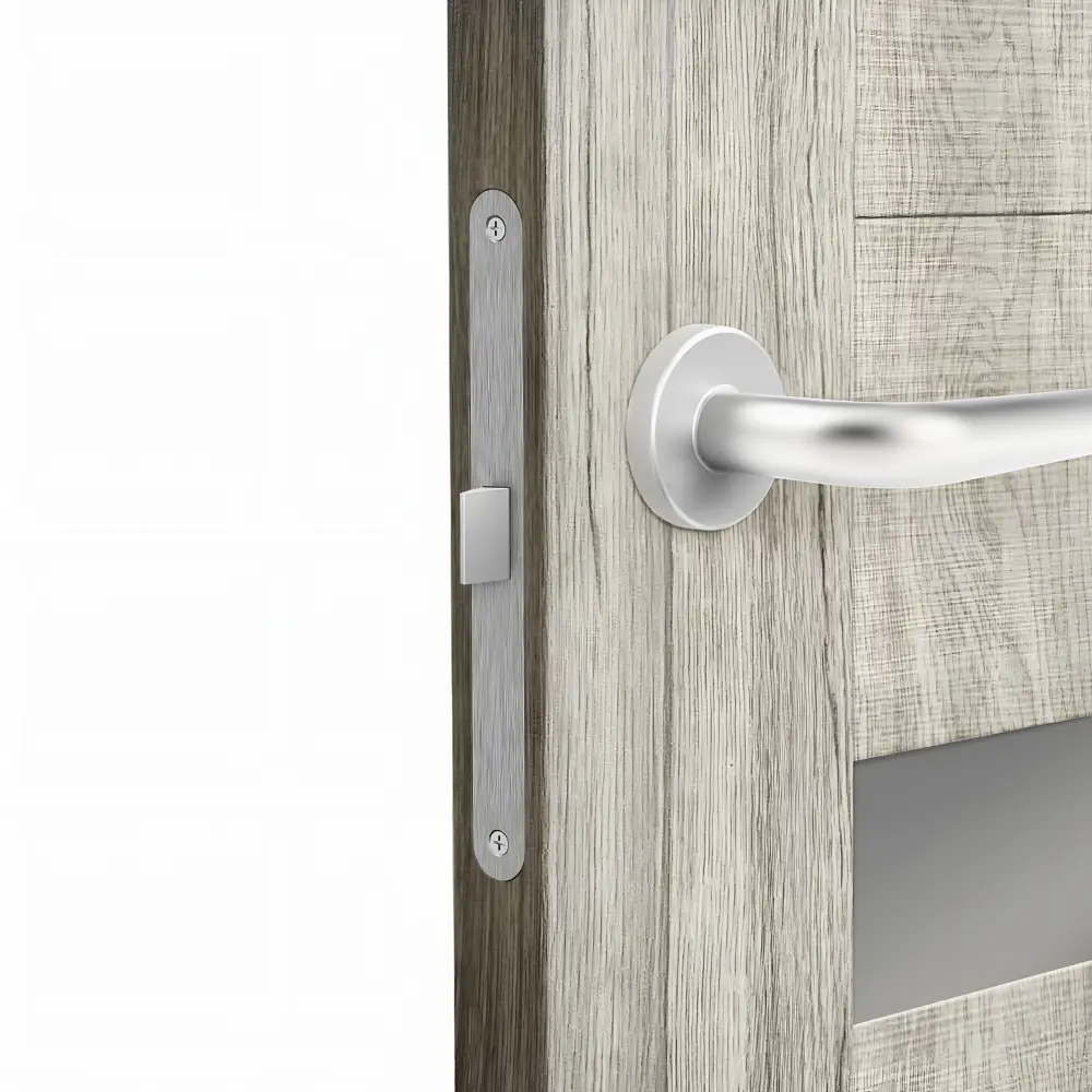 Фото 3 Дверь межкомнатная глухая Корса 90x200 см ПВХ цвет санремо светлый с замком и петлями