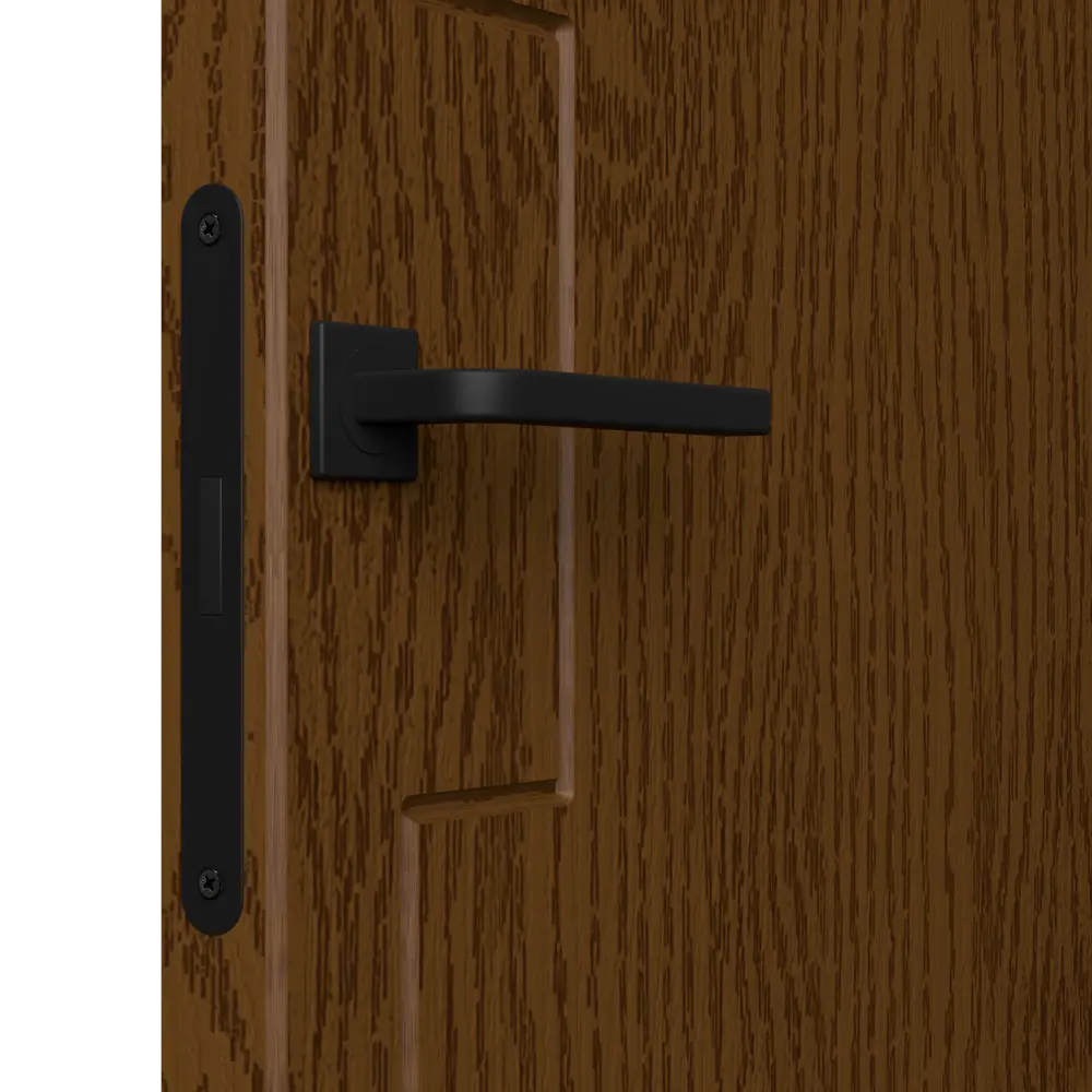 Фото 4 Дверь межкомнатная глухая Синди-3 90x200 см шпон цвет орех с замком и петлями Фото 4 Дверь межкомнатная глухая Синди-3 90x200 см шпон цвет орех с замком и петлями