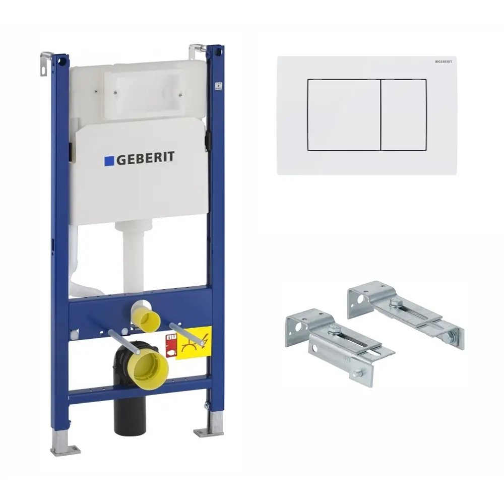 Фото 4 Комплект инсталляция и унитаз 3 в 1 инсталляция Geberit Duofix унитаз подвесной Enio Binario и кнопка белая Фото 4 Комплект инсталляция и унитаз 3 в 1 инсталляция Geberit Duofix унитаз подвесной Enio Binario и кнопка белая