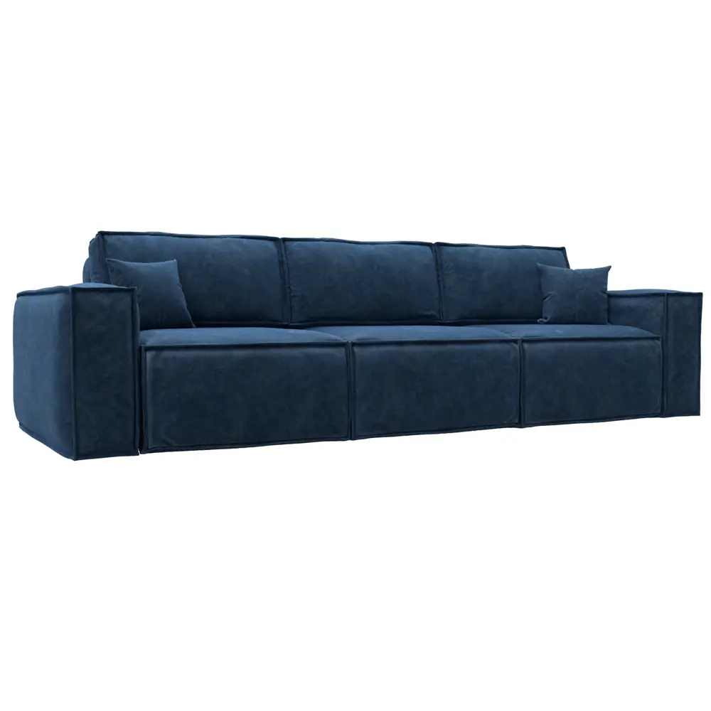 Фото Диван раскладной Лига диванов Лига-081 НПБ Лонг 130140_спб 358x95x117 см велюр цвет brut 11 синий