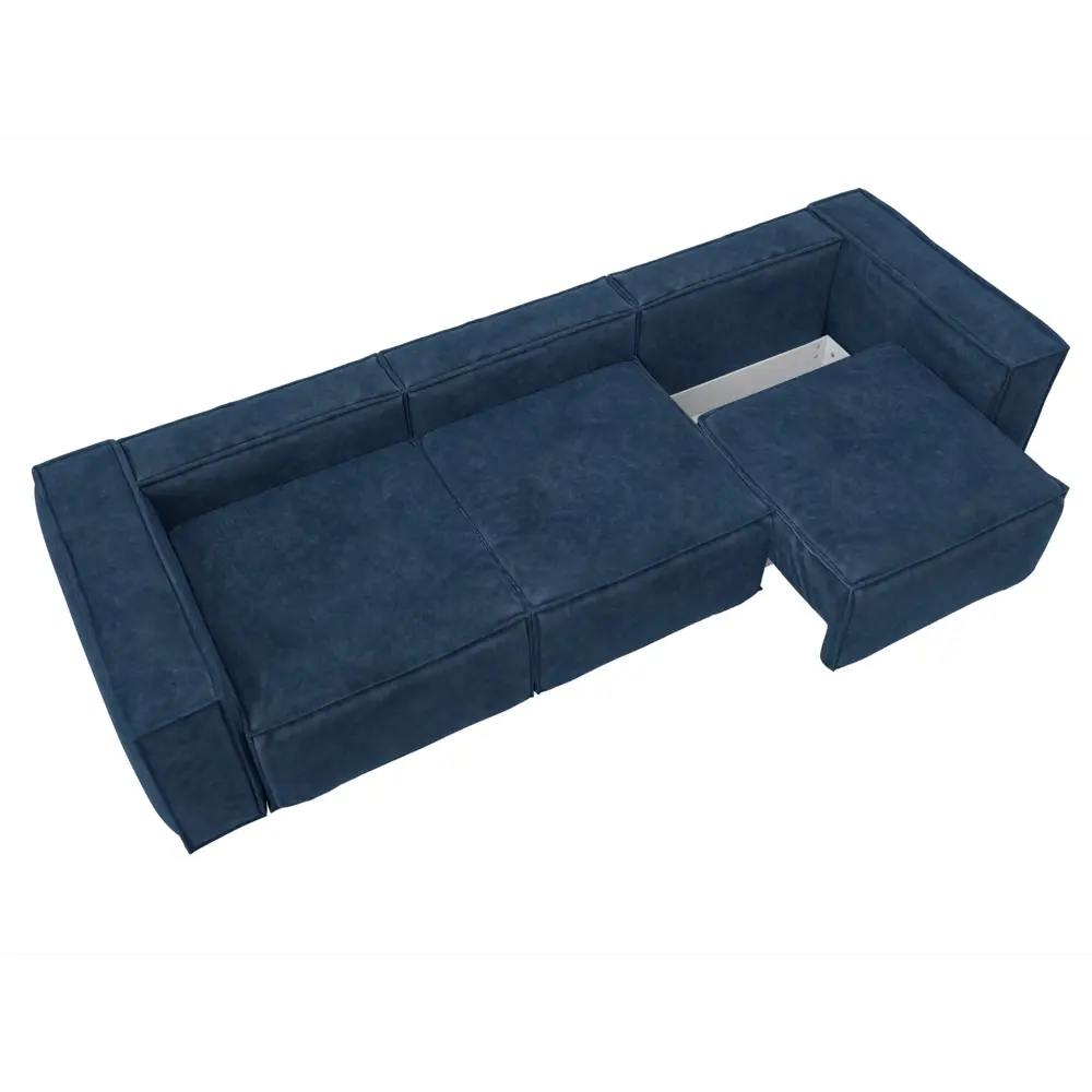 Фото 7 Диван раскладной Лига диванов Лига-081 НПБ Лонг 130140_спб 358x95x117 см велюр цвет brut 11 синий