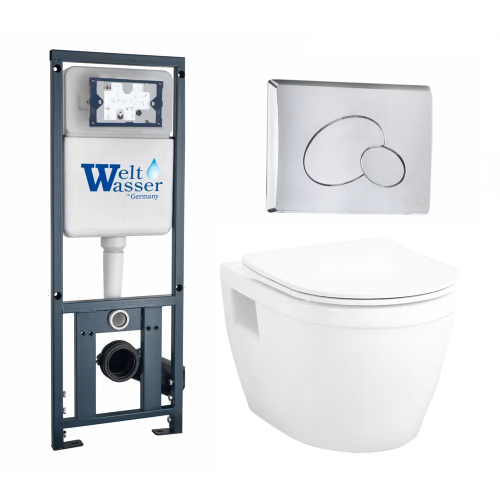 Фото Комплект инсталляция и унитаз 3 в 1 инсталляция WeltWasser Marberg 410 унитаз Enio Bolo EN8350034 и кнопка хром Фото Комплект инсталляция и унитаз 3 в 1 инсталляция WeltWasser Marberg 410 унитаз Enio Bolo EN8350034 и кнопка хром