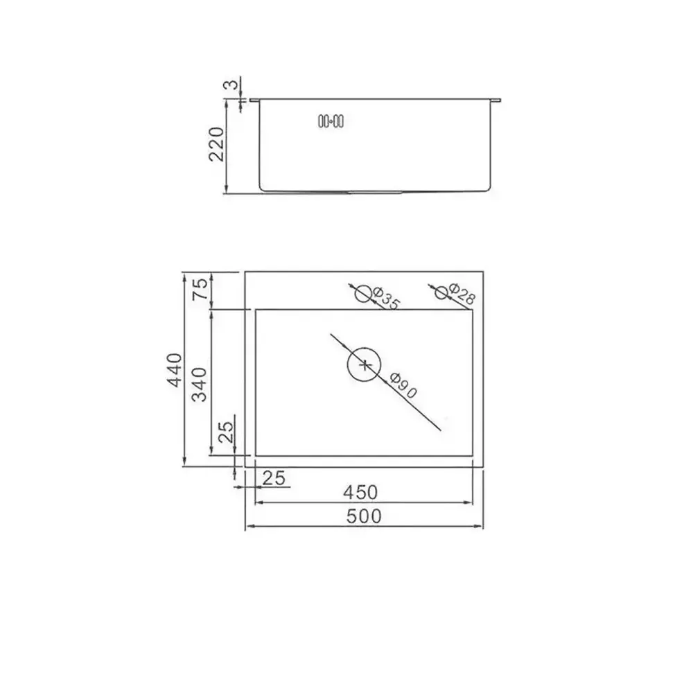 Фото 5 Мойка для кухни нержавеющая GLYPH 50х44. Сифон с ситечком дозатор.
