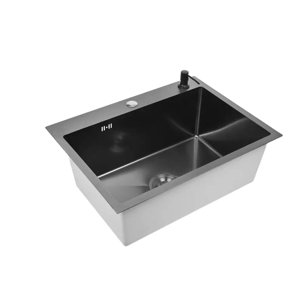 Фото 3 Мойка для кухни Glyph GL37050BD/W02-114B/W405B 50x70 см глубина чаши 22 см нержавеющая сталь цвет графит Фото 3 Мойка для кухни Glyph GL37050BD/W02-114B/W405B 50x70 см глубина чаши 22 см нержавеющая сталь цвет графит