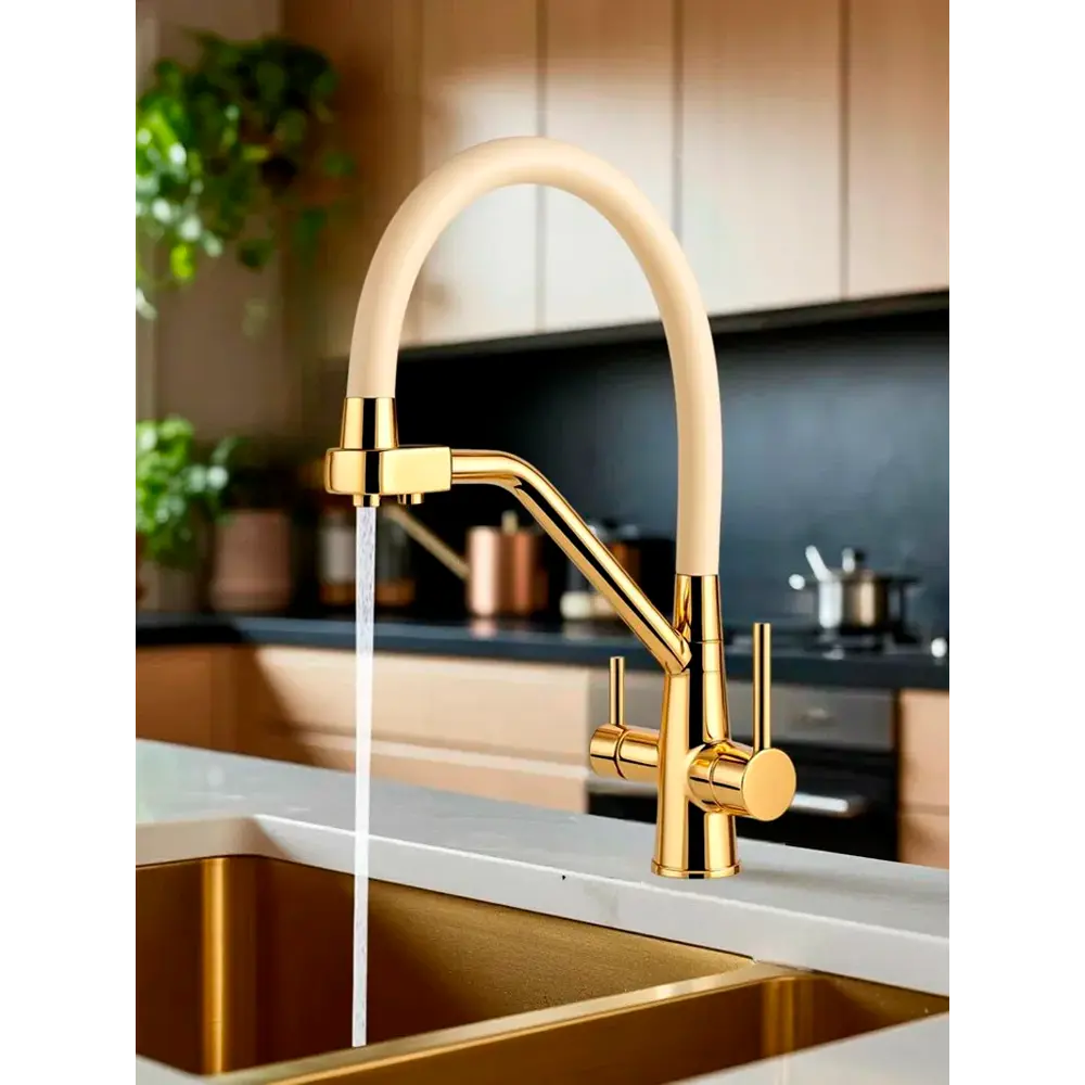 Фото 12 Смеситель для кухни D-lin D159321-J гибкий излив 41.5 см цвет золото Фото 12 Смеситель для кухни D-lin D159321-J гибкий излив 41.5 см цвет золото